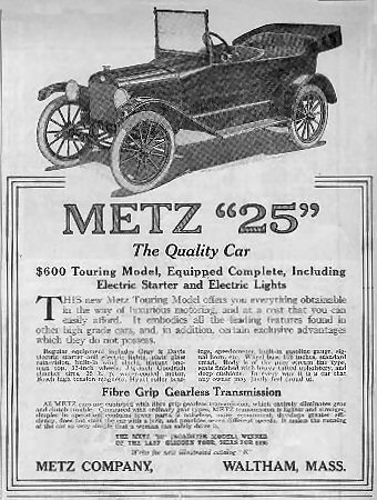 1915 Metz Auto Advertising